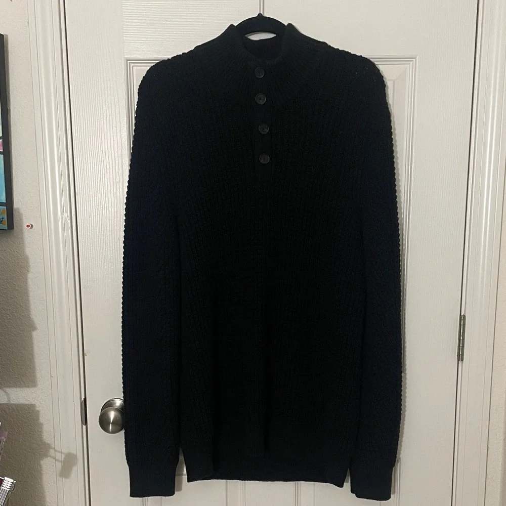 Banana Republic NINO MOCK-NECK SWEATER Black Wool Blend